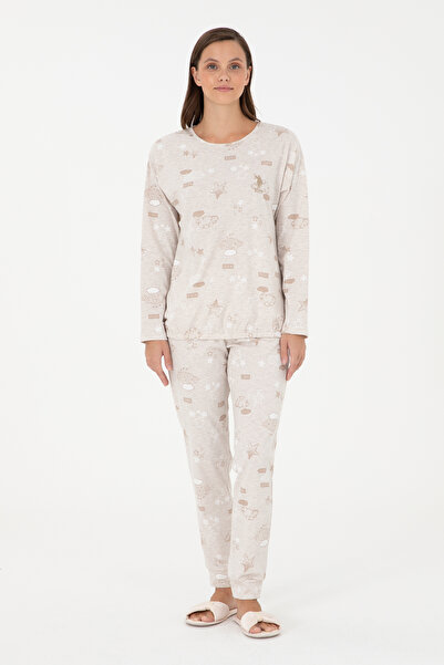 U.S. Polo Assn. Kadın Bej Pijama Takımı 50303409-VR011