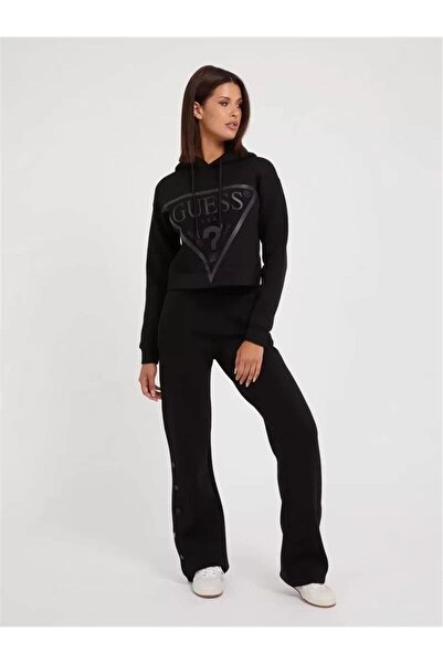 Guess Kadın Önde Üçgen Logolu Scuba Sweatshirt