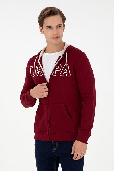 U.S. Polo Assn. سترة رجالية باللون العنابي 50295172 -VR014