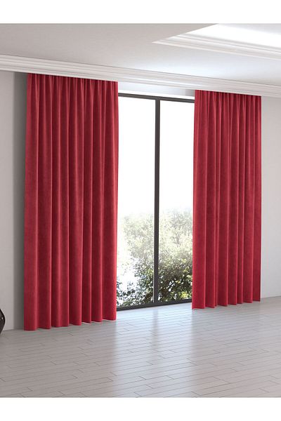 Perle Home Daily Series Red Island Background Curtain