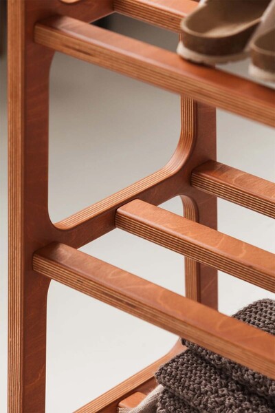 Woodesk Bridge, Ahşap, Ayakkabılık, Kitaplık, Raf Sistemi, 100x115, Tik Renk, Cpt4721-100