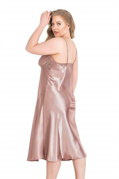 Motto10 butik Plus Size Mink Long Satin Nightgown