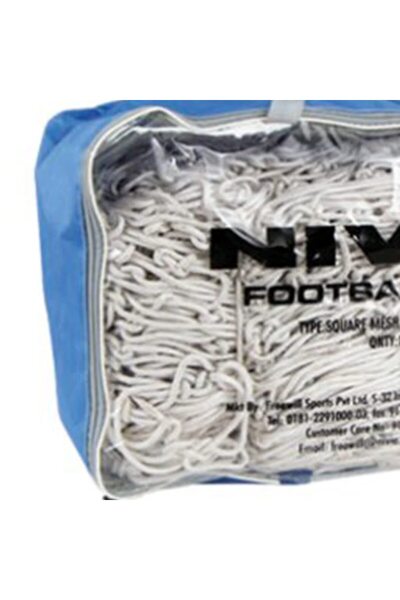 Nivia Football Net 7. 32X2. 44M Hole 12Cm Material Woven Terylene - White, Std
