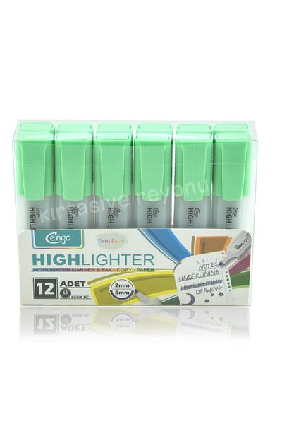 Kids Like Cengo 12 Pieces Single Color Pastel Highlighter - Premium Quality