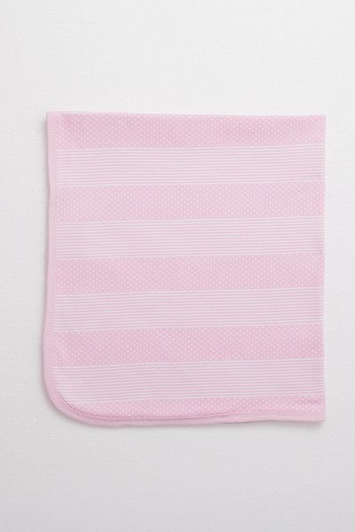 Breeze Pink Polka Dot Patterned Newborn Baby Blanket - Standard