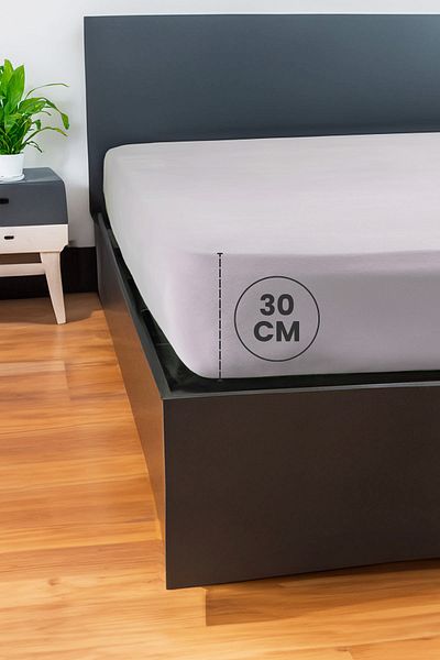 GAMA HOME 100% Cotton Fitted Sheet - 100X200 cm - 30 cm Edge Height - Organic and Comfortable