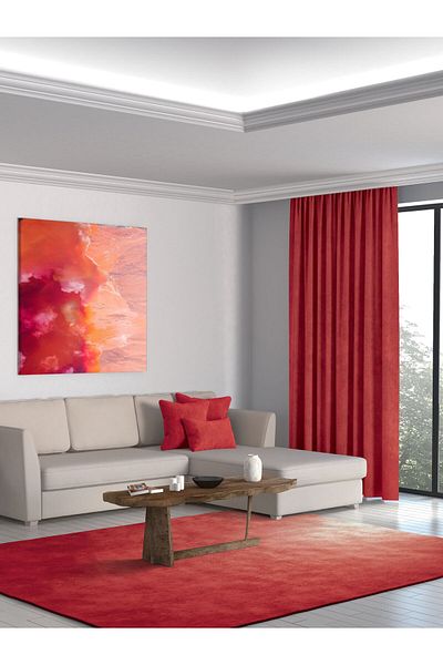 Perle Home Daily Series Red Island Background Curtain