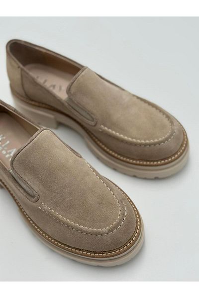 Klay Shoes Γυναικεία Μπεζ Suede Loafer Παπούτσια