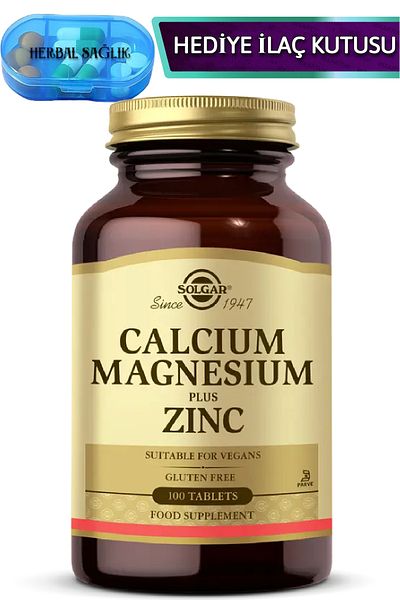 Solgar Calcium Magnesium Plus Zinc-(Calcium-Magnesium-Zinc) 100 Tablets