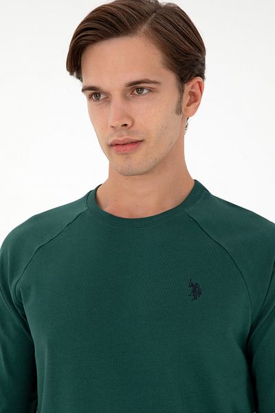 U.S. Polo Assn. Ανδρικό φούτερ σε σκούρο πράσινο Basic 50295159 -VR079