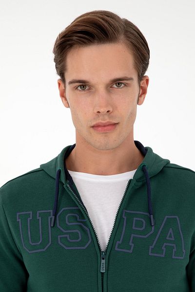 U.S. Polo Assn. Men's Dark Green Knitted Cardigan 50295172 -Vr079