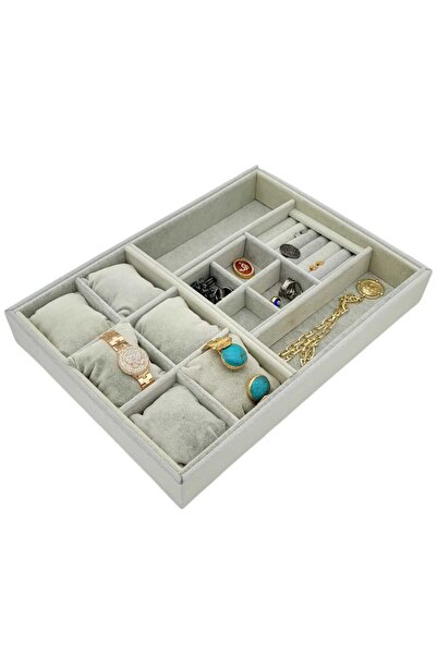 Generic Brand New Domestic Gray Watch Glasses Earrings and Rings Organizer (A...