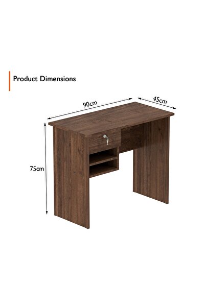 Mahmayi MP1-9045 Solama Office Desk with Paper Rack (Brown)