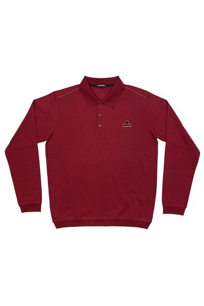 Masimar Men's Interlock Fabric Buttoned Polo Collar Sweatshirt