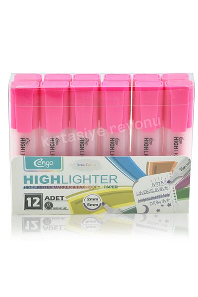 Kids Like Cengo 12 Pieces Single Color Neon Highlighter - Premium Quality