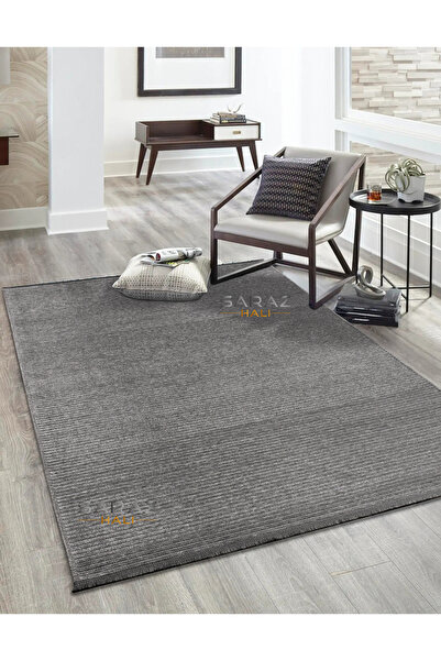 SARAZ HALI Macro Dizayn Gri Şönil Kilim Tek Renk Kaymaz Özel Ölçü Kilim