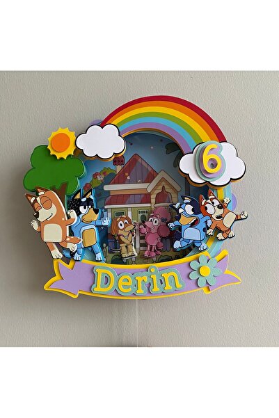 nerisdesign Bluey Temalı 3D Cake Topper Doğum Günü Pasta Süsü