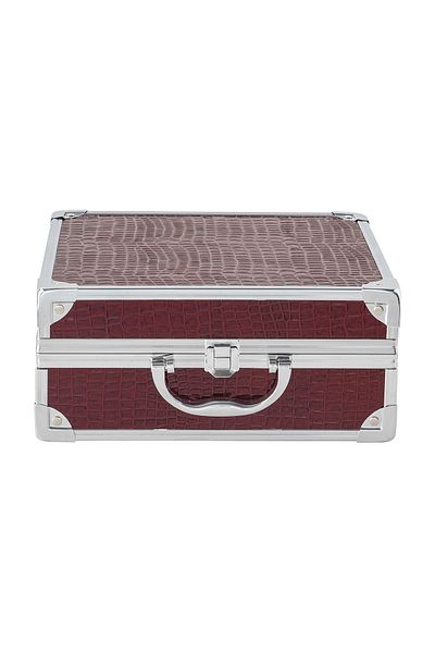 Bianca Bella Metal Accessories and Makeup Bag Claret Red Br-82749