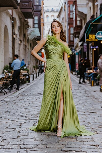 MAXXE 5709SAT SINGLE SHOULDER SATIN GOWN DRESS