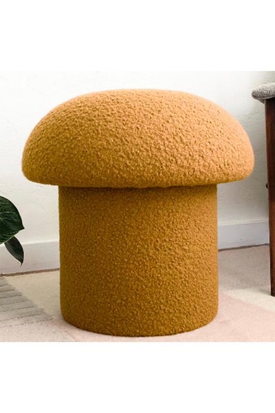 MiniWood Mantar Puf Mushroom Renkli Puf Teddy Kumaş Bench
