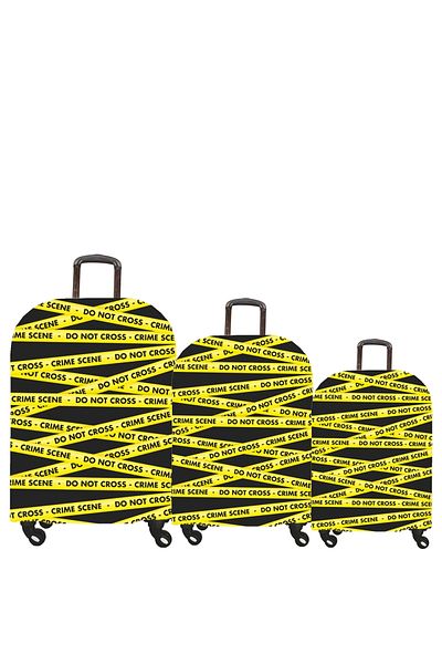 MY SARACİYE My Saracye Suitcase - Large, Medium, Cabin Size Cover Set, 31 Yellow Strips
