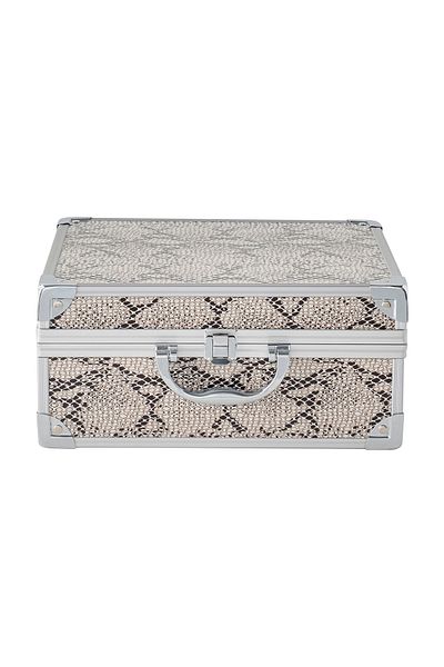 Bianca Bella Snake Patterned Metal Accessory and Makeup Bag - Sn-81747