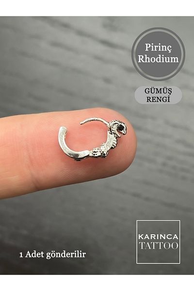 Karınca Piercing Little Snake Brass Rook Forward Helix Snug Daith Earlobe Tragus Piercing Hoop Earring Accessory