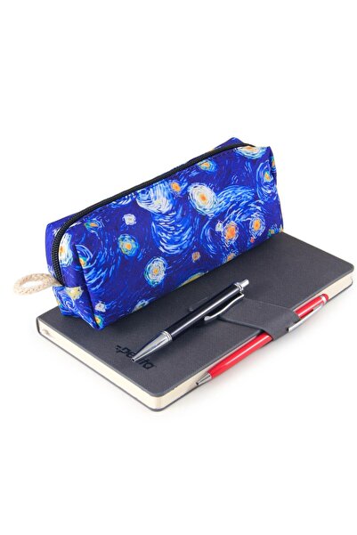BYBAG حقيبة مكياج بسحاب على شكل لوحة ليلة مرصعة بالنجوم من فان جوخ