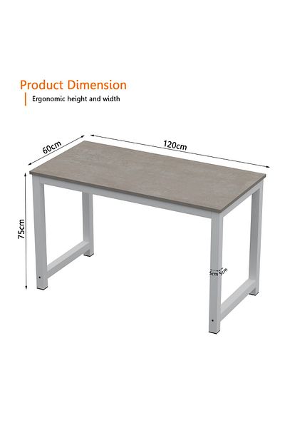 Mahmayi ZCD-25W Modern Study Desk, Modern Executive Desks for Home, Office - White Concrete