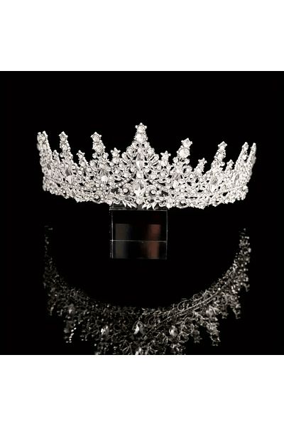 Eva Flore Baroque Crystal Rhinestone Bridal Crown - Engagement and Special Occasion Crown Wedding Bridal Hair Accessory