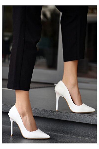 Lİmar Shoes Limar Beyaz Cilt Kadın Topuklu Sitiletto Ayakkabı