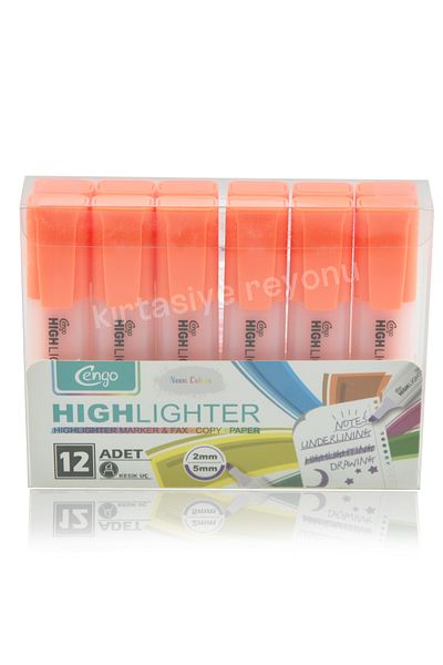 Kids Like Cengo 12 Pieces Single Color Neon Highlighter - Premium Quality