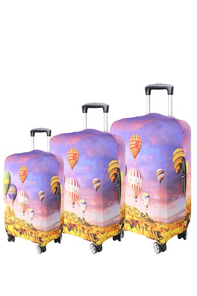 MY SARACİYE My 74 Cappadocia-4 - Large, Medium and Cabin Size Luggage Suitcase / Suitcase Cover Set