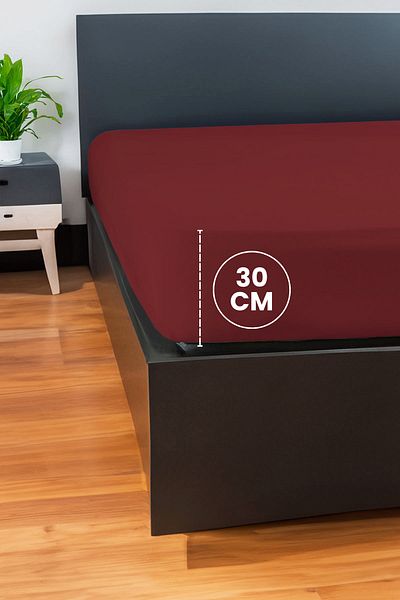 GAMA HOME 100% Cotton Fitted Sheet - 100X200 cm - 30 cm Edge Height - Organic and Comfortable