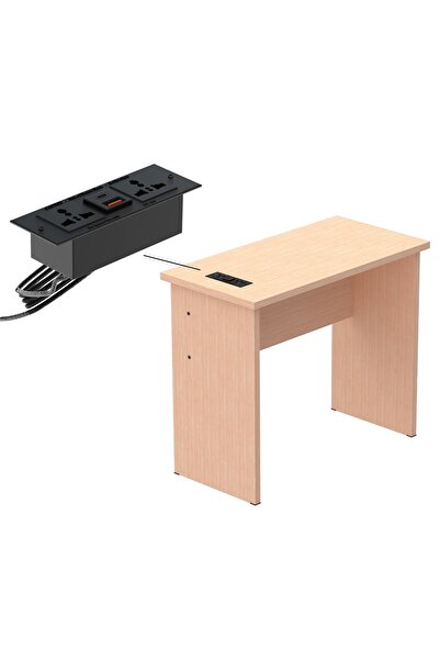 Mahmayi طاولة دراسة مع مقبس سطح مكتب BS01 ومنفذ USB A/C للمنزل وغرفة المعيشة ...