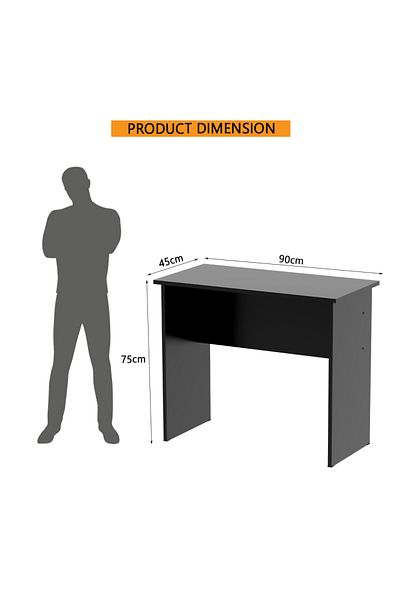 Mahmayi Modern MP1 Study Table 90x45 Plain Desk, Executive Desk, Computer Workstation Black
