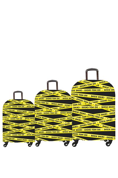 MY SARACİYE My Saracye Suitcase - Large, Medium, Cabin Size Cover Set, 31 Yellow Strips