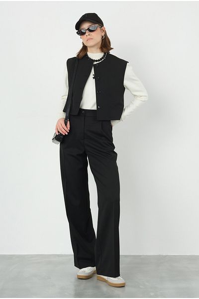 HEQA Vestă Crop Neagră