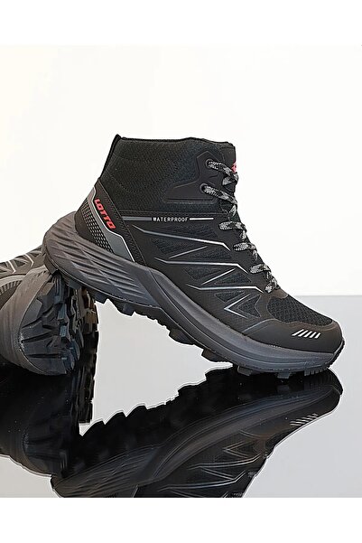 Lotto Orijinal Waterproof (Kesinlikle Su Geçirmez) Anatomik Taban Bot siyah gri