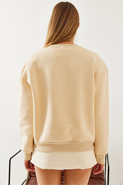 Bianco Lucci Damen-Sweatshirt mit Herz-Print MBHS017 60601017