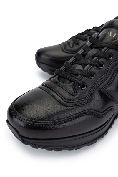 FABI Erkek Hakiki Deri Siyah Sneakers & Spor Ayakkabı