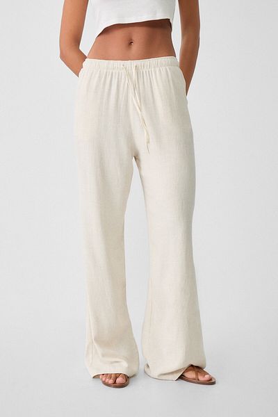 Stradivarius Loose-fitting linen blend trousers