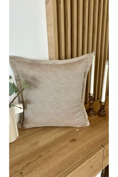 Decamor home Μπεζ μπρονζέ λεπτομερή κάλυμμα μαξιλαριού