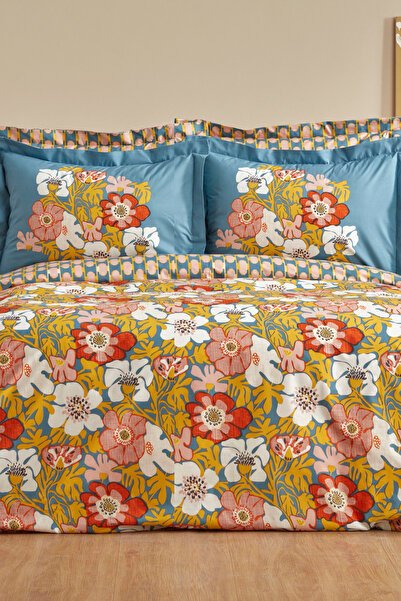 Karaca Home Renie Mustard Ranforce Duvet Cover Set - Double
