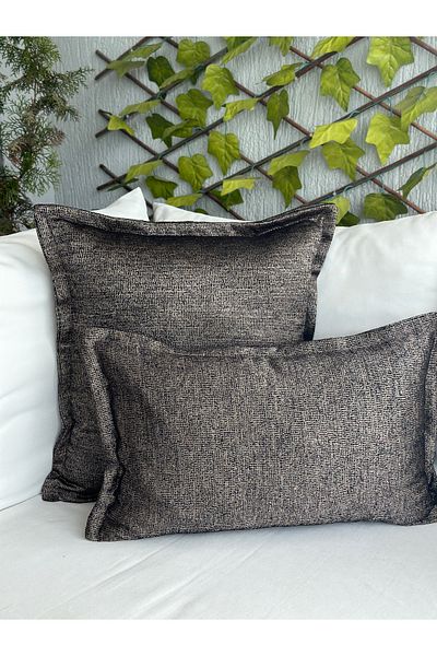 Decamor home Husă de pernă neagră cu detalii aurii