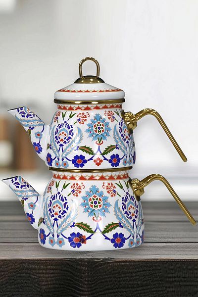 PR HOME موديل صغير من Humaşah - إبريق شاي مطلي بالمينا