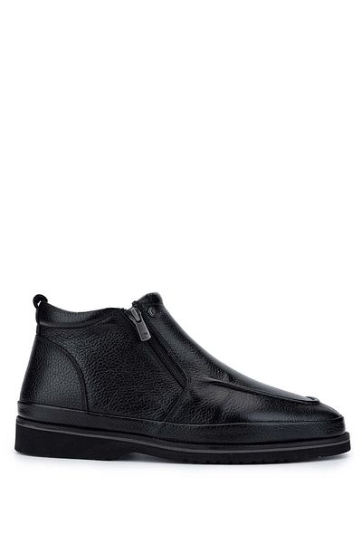 Tamer Tanca Men's Genuine Leather Black Floater Casual Boots