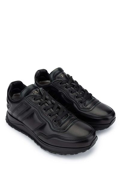 FABI Men's Genuine Leather Black Sneakers & Sports Shoes