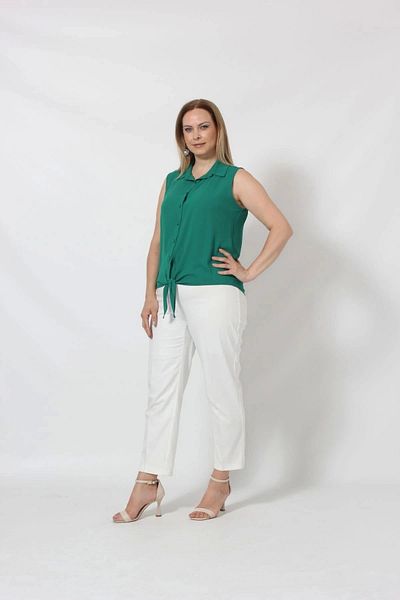 Moda Berray 3253 Sleeveless Tie-Up Shirt Mint Green