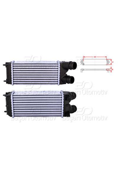 Genel Markalar TURBO RADYATORU (INTERCOOLER) 300X142X80 0384.L9